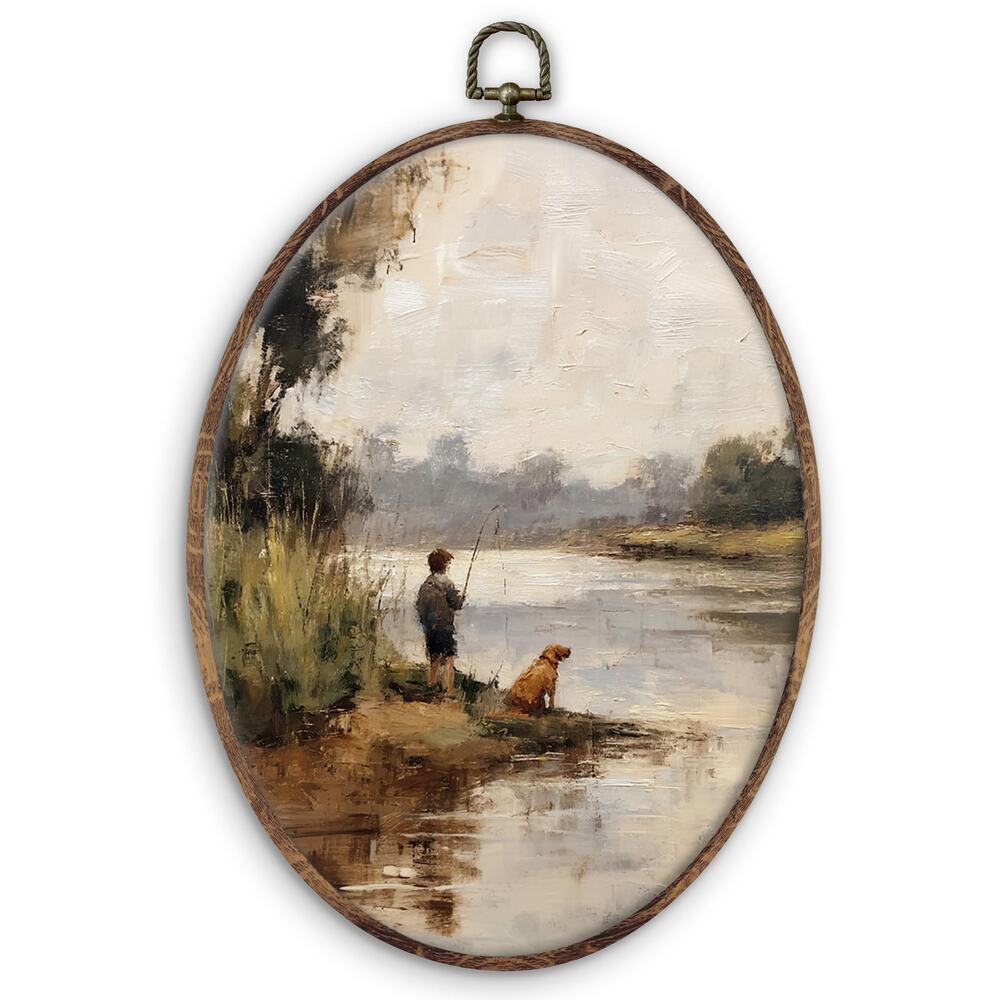Oval Wall Art Decor Dog Lovers Gift 11x8.5 Inch